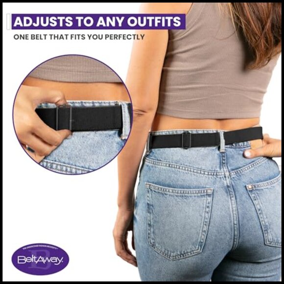 Easily Adjustable Elastic Flat Buckle No Show Belt for Women main image 7